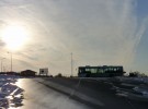 Pokus o umleckou fotku :-) Scania ev.. 420 u zastvky Novovesk vt jaro