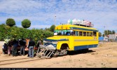 Bolivia Dodge Ferrobus (railcar) made in 50`s stopped for few minutes at the small village of Cliza 