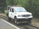 Australia A Ford Ranger on the Puffing Billy Railway, a self-propelled vehicle that can be legally u