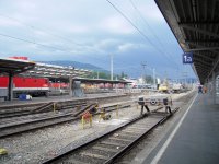 Ndra Graz Hauptbahnhof na potku stavebnch prac v ervenci 2010.