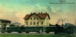 Výpravní budova na dobové pohlednici