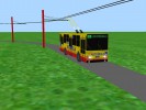 �kol�c� j�zdy �idi�� v �zk�ch jednosm�rn�ch uli�k�ch ve �tvrti MH trolejbuso�kolou ev.�. 114.
