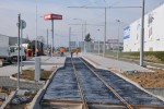 Stavba tramvajov trati na Borsk pole, vstupn zastvka Univerzita. Plze, 1.11.2019
