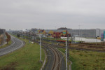 Pohled ze silnice II/464 na Terminl Ostrava-Monov