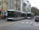 Setkn dvou tramvaj v centru.
