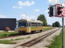 Motorový vůz VT13 jako 1 ze 3 středečních spojů do Litschau; Gmünd 8/2018