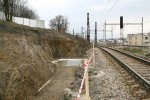 Ppravy ternu na novostavbu podchodu u maleick trat ped st. Praha Libe.