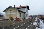 Nádražní budova v Židlochovicích a původní koleje
