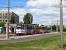 Tram. konen Eckersbach (2015); panelky vlevo zbourny zejm 2021 (viz **)