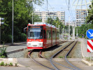 Tram. ped konenou Neuplanitz; 11patrov panelk v pozad vpravo zbourn v r. 2020**