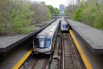 Setkn dvou souprav "Toronto Rocket" ve stanici Rosedale