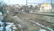 Praha-Vrovice os.n. 9.2.2019: u tunelu vlevo vytrhno