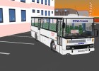 Karosa C735 na parkovisku pred podnikom.