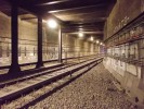 Pohled na tunel metra z odbonho tunelu