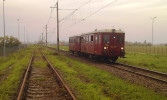 Pohled na vlak stojic ped hranic s Ukrajinou