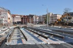 Stavba tramvajov trati, Kaplova, pohled ke Klatovsk. Plze, 26.10.2019