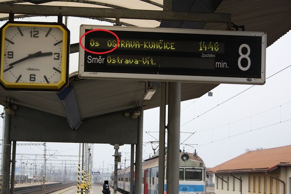 Po: Na informa�n� tabuli zmizelo ��slo vlaku