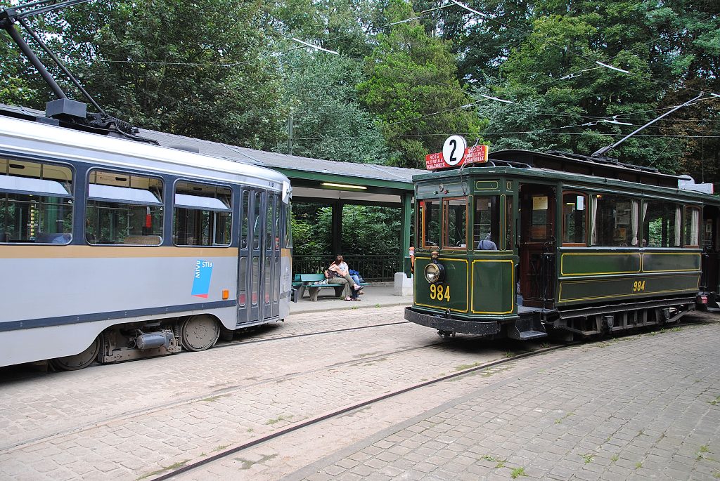 setkn PCC a historick tramvaje na konen Trevuren Station