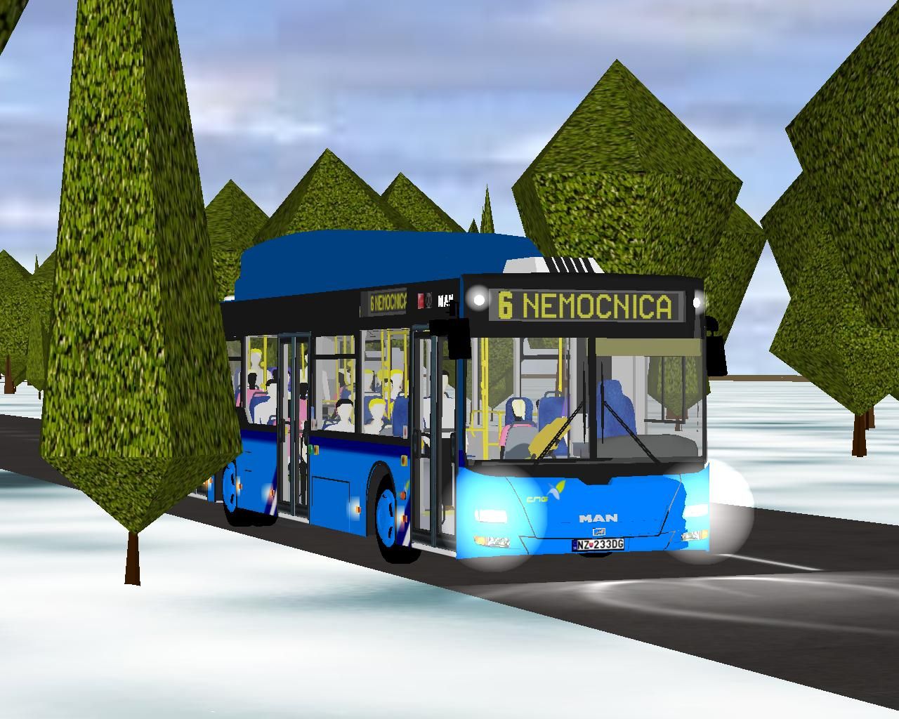 MAN Lion�s city CNG smeruje do centra Nov�ch Z�mkov.