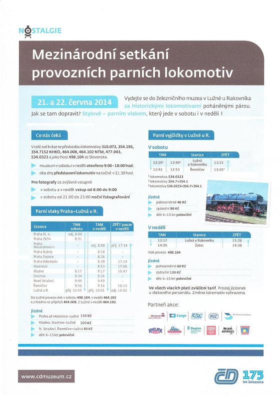 Mezin�rodn� setk�n� provozn�ch parn�ch lokomotiv v Lu�n� u Rakovn�ka