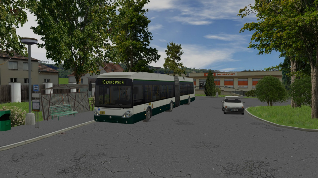 Trolejbus v Kvasnově na konečné.