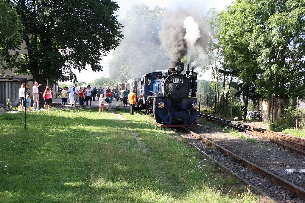 Parn� vlak po p��jezdu do T�eme�n� ve Slezsku