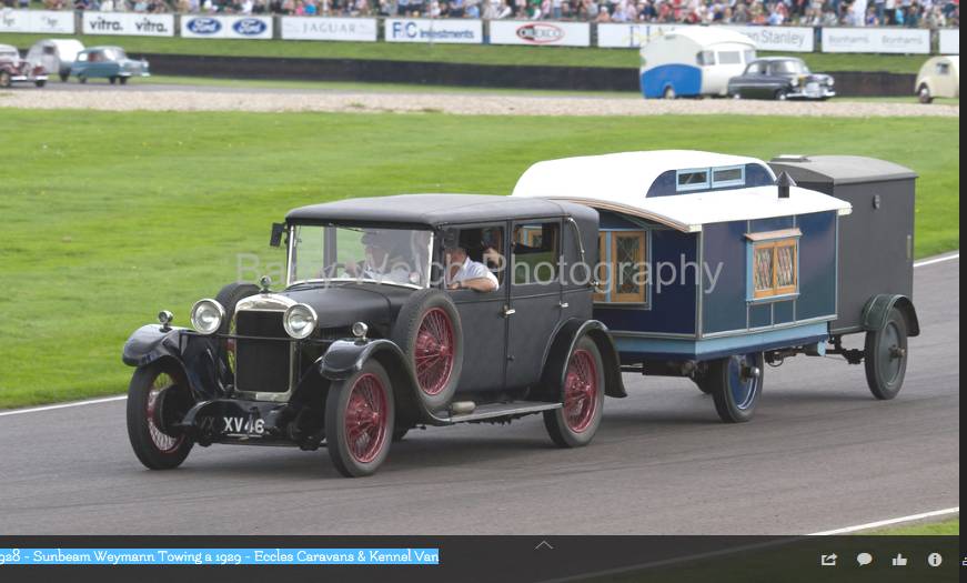 GB 1928 - Sunbeam Weymann Towing a 1929 - Eccles Caravans & Kennel Van