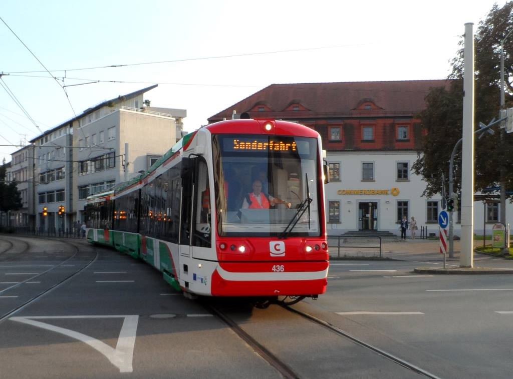 Zwickau Sonderfahrt City Link Chemnitz-Stollberg-Zwickau Zentrum berquert den Dr. Friedrichs Ring