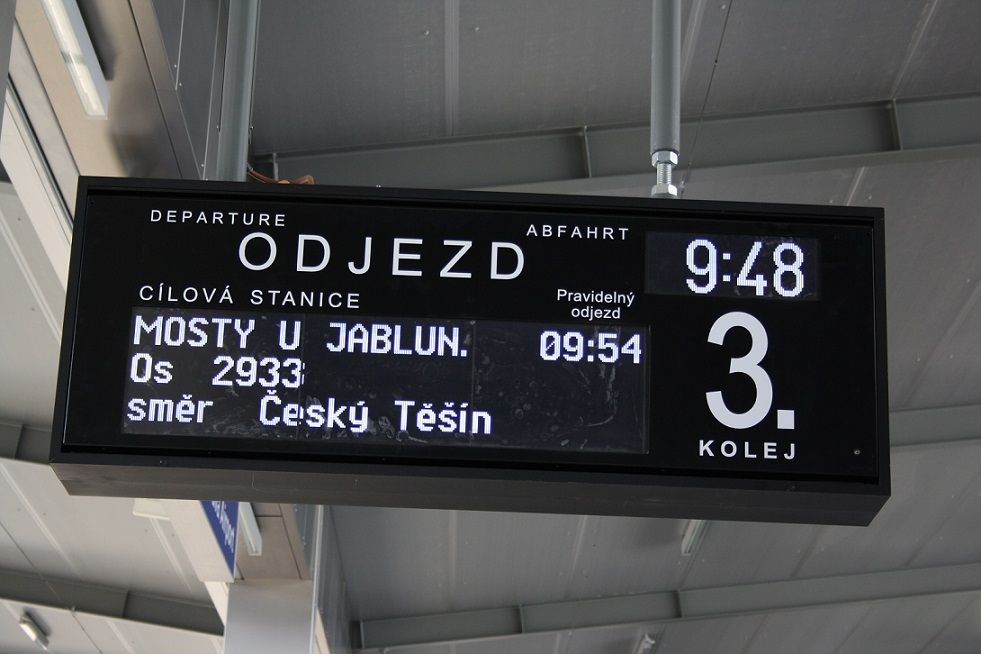 Informan tabule ve stanici Monov, Ostrava Airport