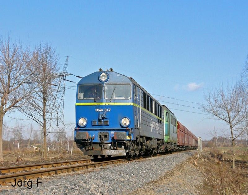 SU46-047+ST43-334 s vpencem do Turwa u Radomierzyc 9.2.2011