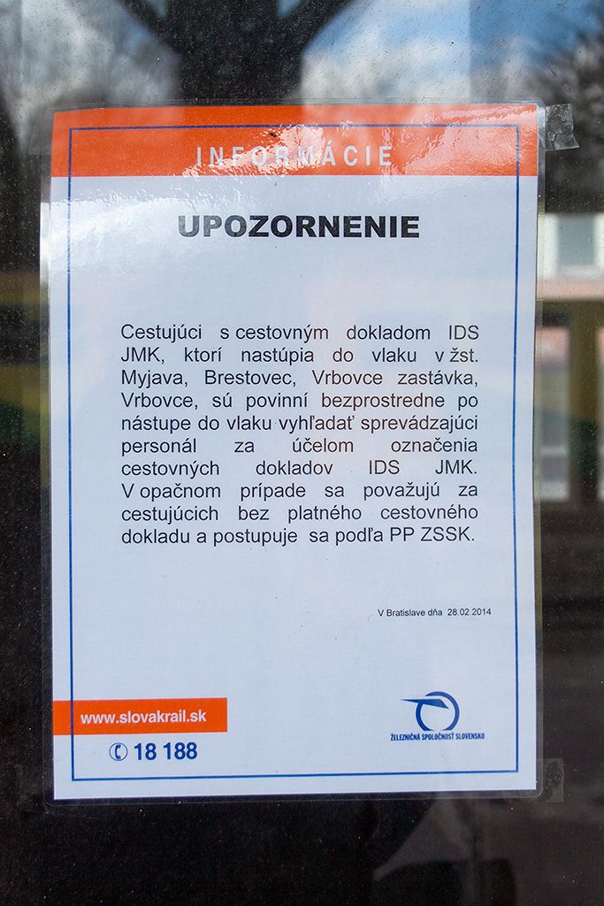 Upozornn pro cestujc na slovenskm zem