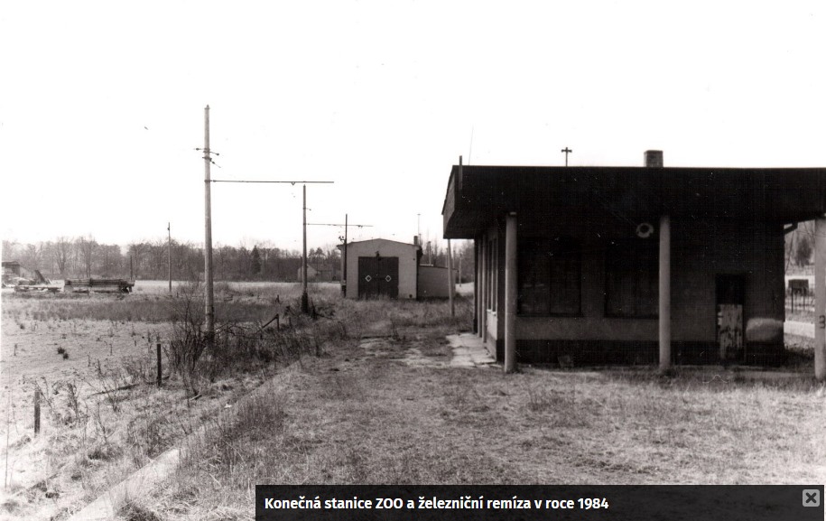 Pionrsk eleznice v Plzni, stanice ZOO a remza, rok 1984. Zdroj: fb