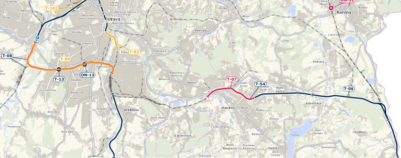 Zdroj: Interaktivn mapa Sprvy eleznic, s. o., vatek trati 321