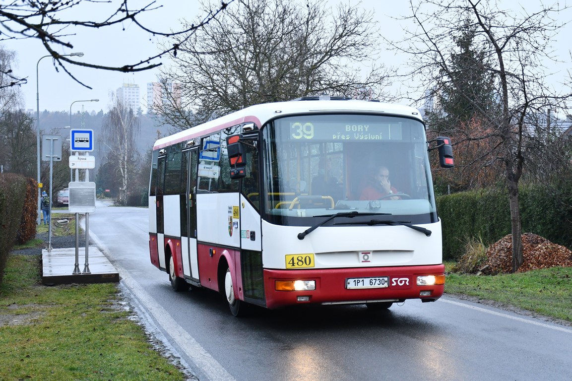 Autobus SOR 9,5 . 480 na lince 39. Zastvka jnov, Plze Vslun, 16.12.2020