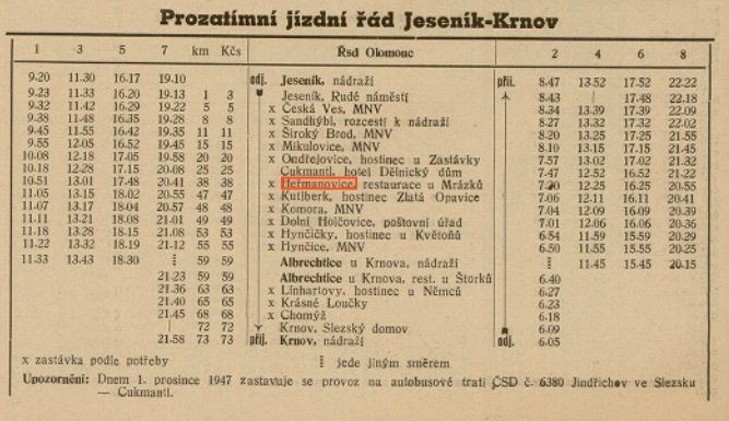 Jesenk - Krnov 1947 (Hrani 1947)