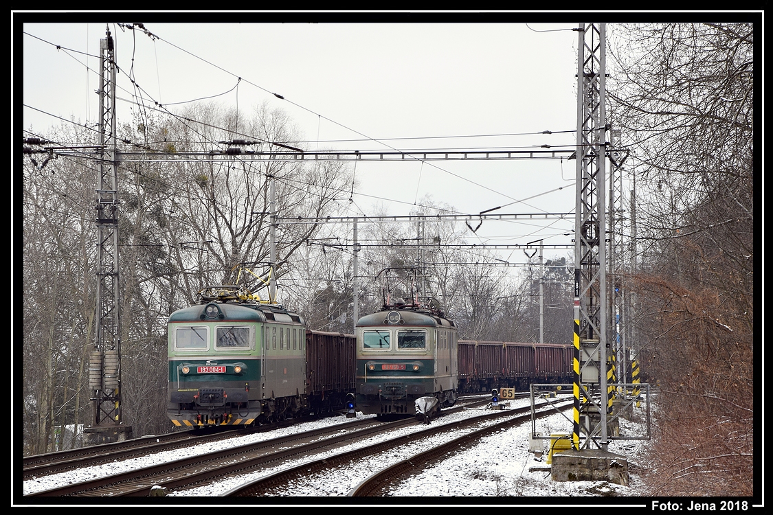 183.004 mj s vlakem 182.168, ekajc na uvolnn vlakov cesty, Petrovice u K., 17.3.2018