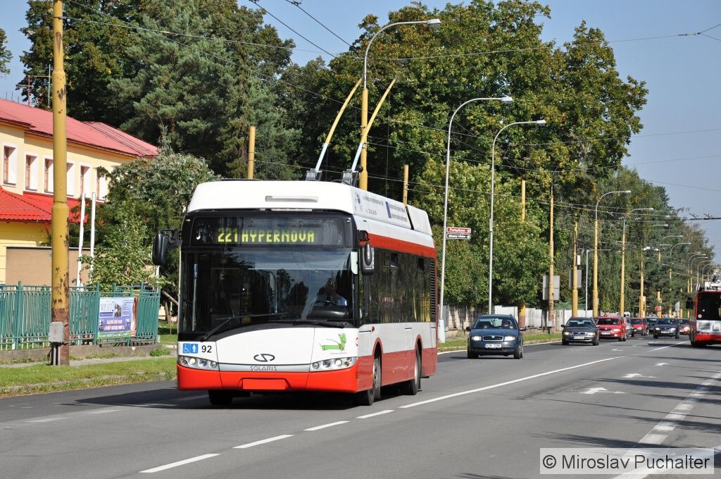Ev. . 92 (Solaris Trollino 12 AC) v ulici Olomouck