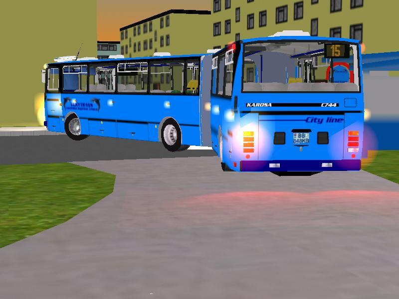 Karosa C744.1902 Vych�dza z oto�e na s�dlisku Dru�ba