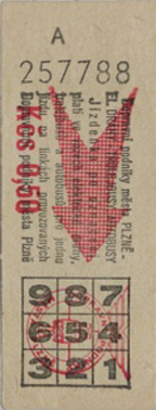 Jzdenka za 0,50 Ks dajn z roku 1976