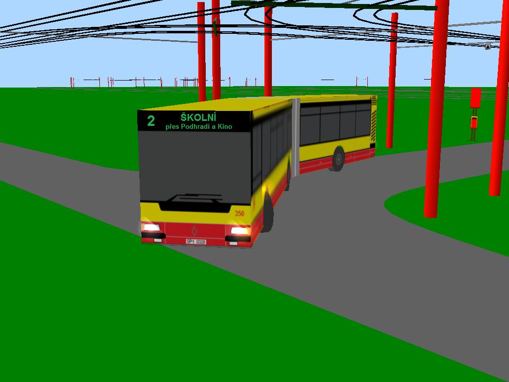 Citybus 18m 350 vyjd z vozovny na l. 2, aby se dostal na koln, odkud bude pokraovat jako l. 5.