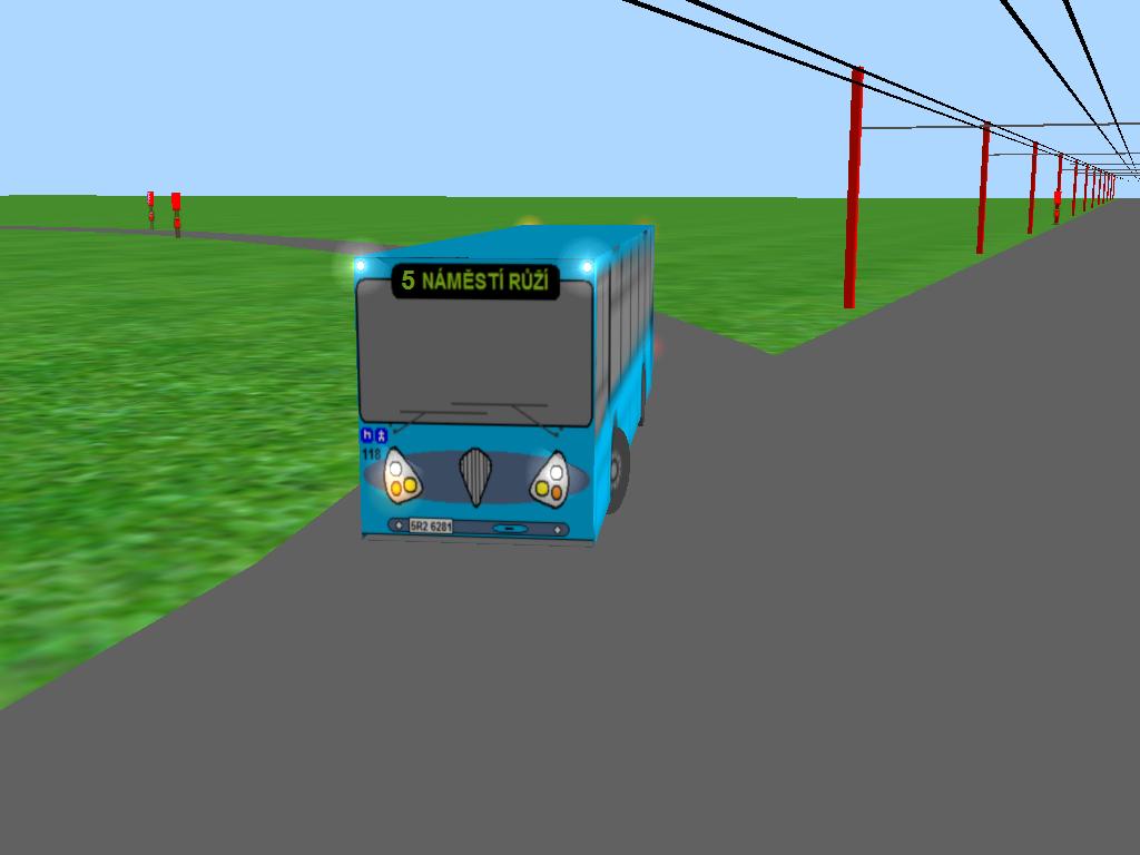 Autobus Kvele A-WEM (118) vjd pod trolejov veden a bl se k NR, kde jako l. 5 ukon jzdu.