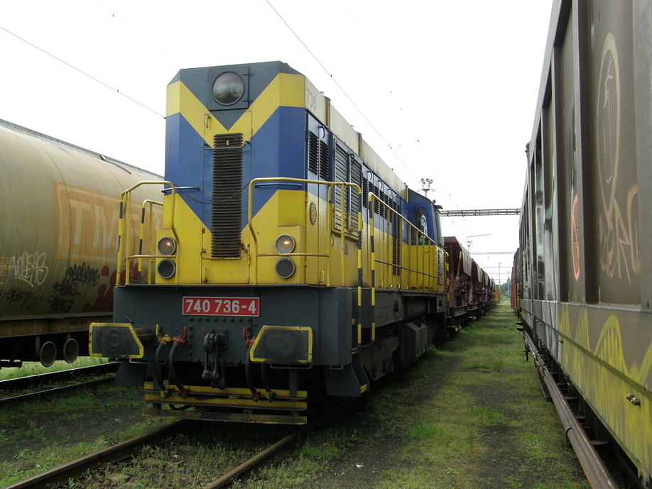 Vlakov na vlaku OKD se trkem 740.736 v Jaromi 26.5.10