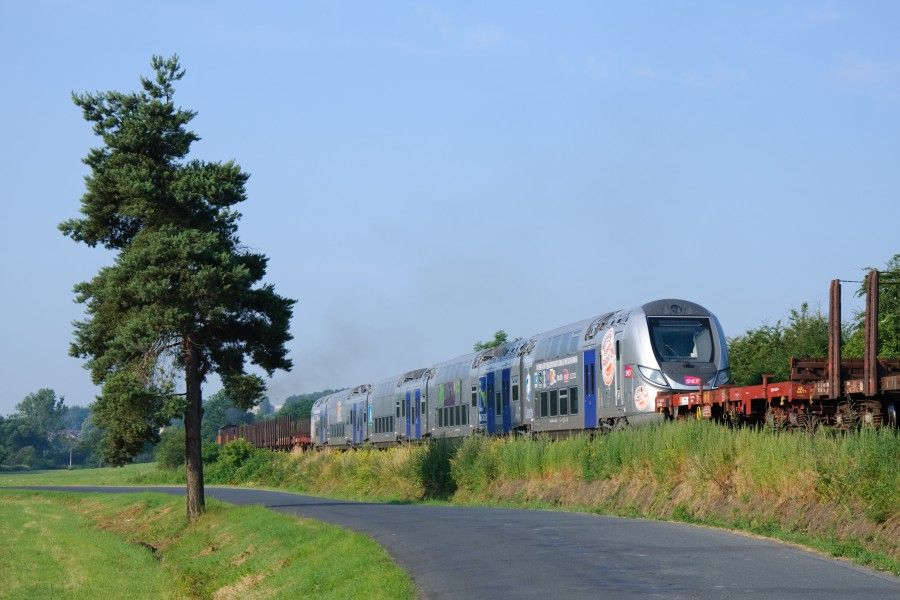 Vlak AWT pepravoval z Cerhenic francouzskou elektrickou jednotku Regio 2N.
