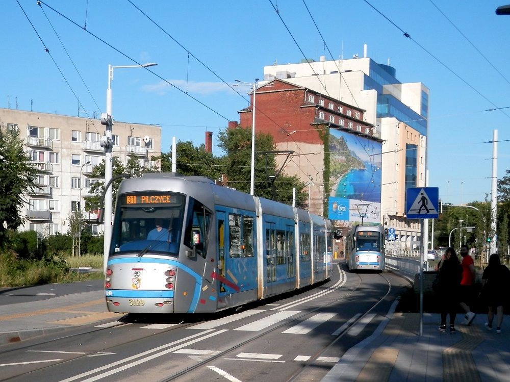 esk tramvaje ve Vratislavi (Dworzec wiebodzki)