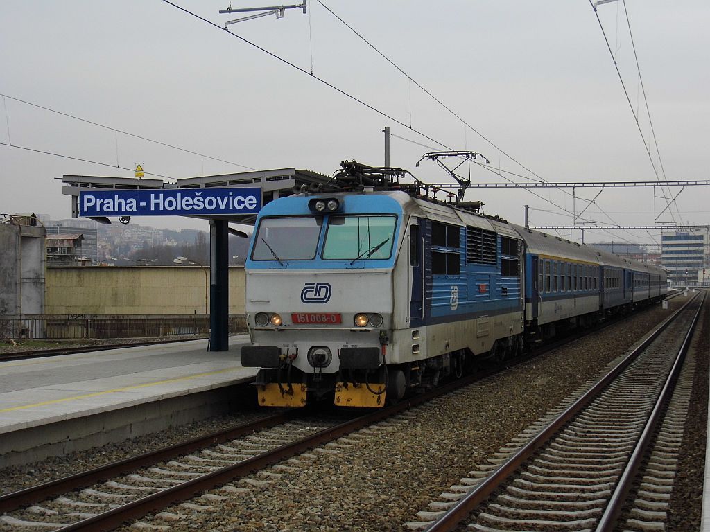 151 008 R 608 Karlex - Praha-Hole�ovice (7. 2. 2014)