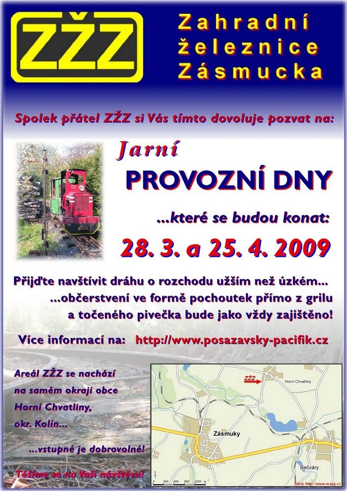 Pozv�nka na jarn� provozn� dny Z�Z - 28. 3. a 25. 4. 2009