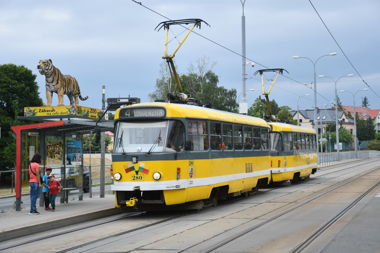 Souprava tramvaj T3R.P 280/281, Plze, Karlovarsk, 30.06.2023