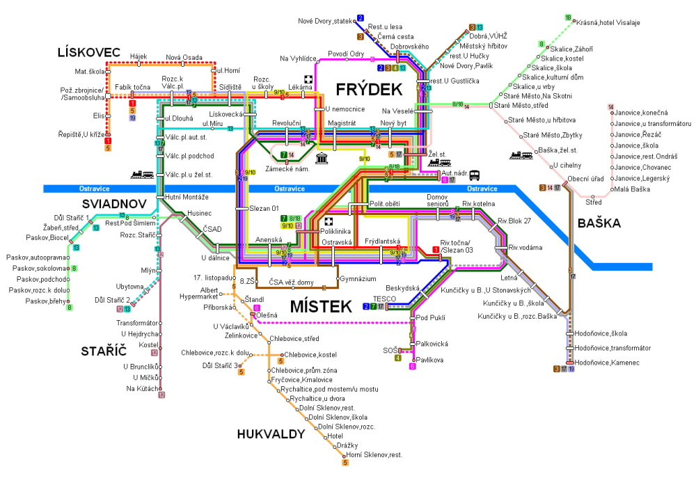 Mapa MHD FM 2014
