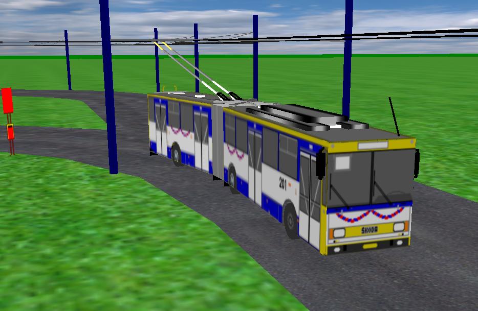 Pozdji byl tent trolejbus zvnn pi odjezdu z obratit v Otvovicch.