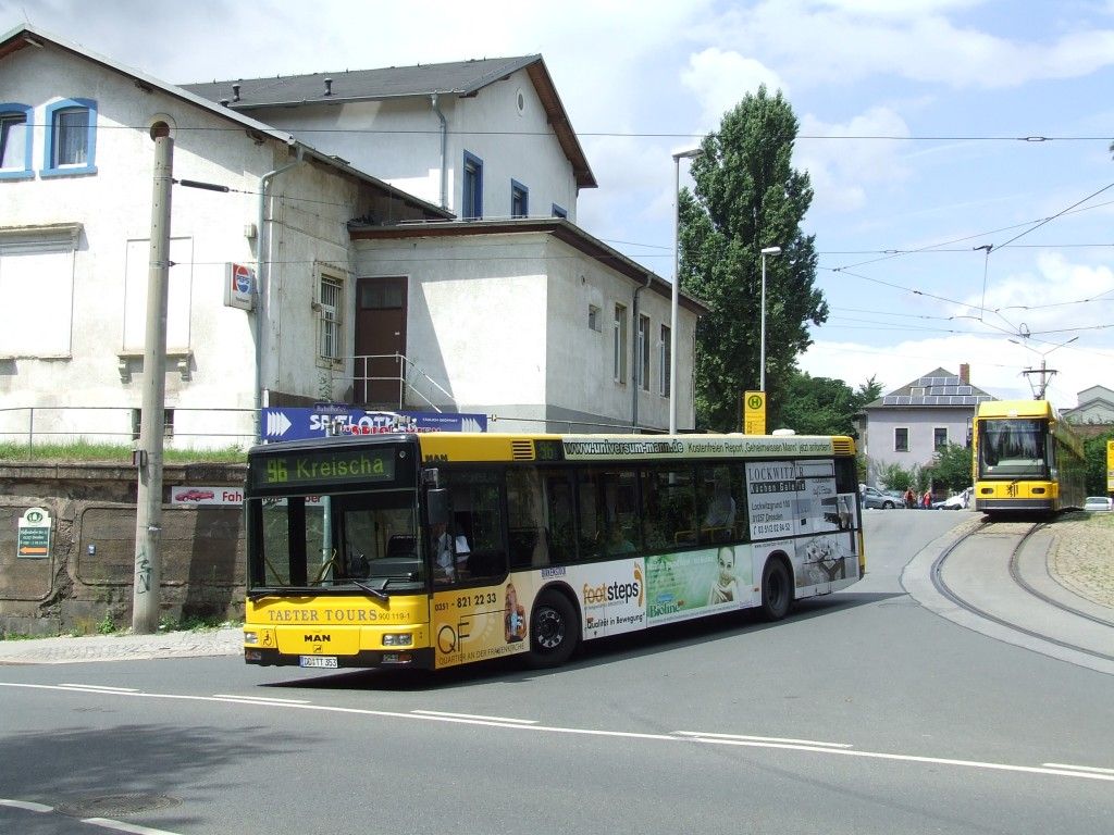 MAN NL283 ev.. 900-119 dopravce Taeter Tours odjd ze zastvky Bahnhof Niedersedlitz
